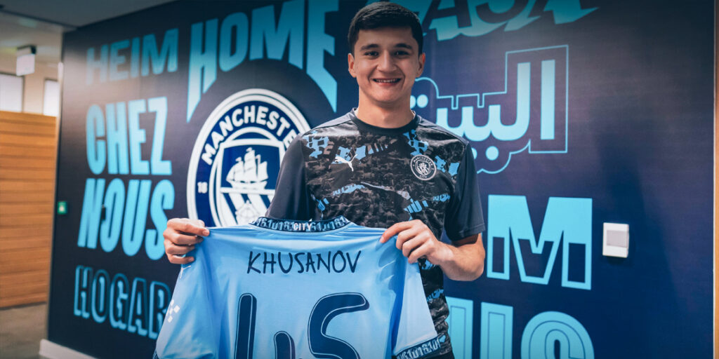 Man City Sign Lens Defender Khusanov Until 2029