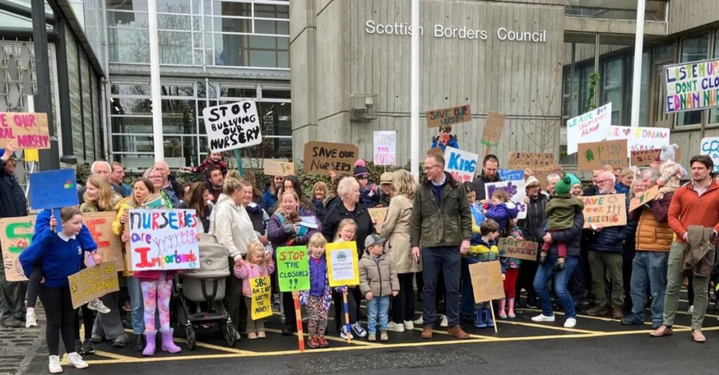 Parents Protest Scottish Borders Nursery Closures Parents Protest Scottish Borders Nursery Closures