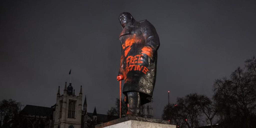 Man Arrested Over Churchill Statue Graffiti
