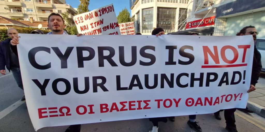 Cyprus Protests UK Bases After Drone Attack Cyprus Protests UK Bases After Drone Attack